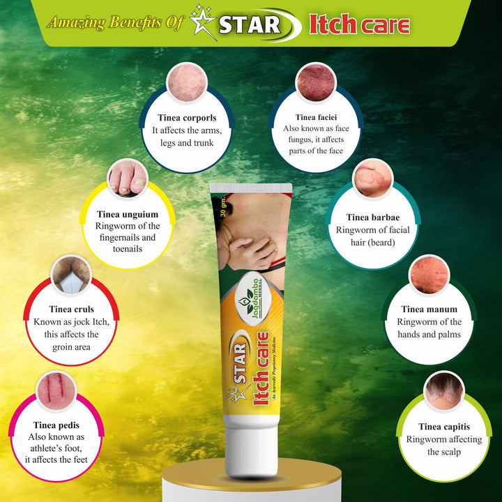 Jagdamba Herbal STAR ITCH CARE CREAM: Effective Treatment for Itching, Inflammation, and Fungal Infections (PACK OF 2)