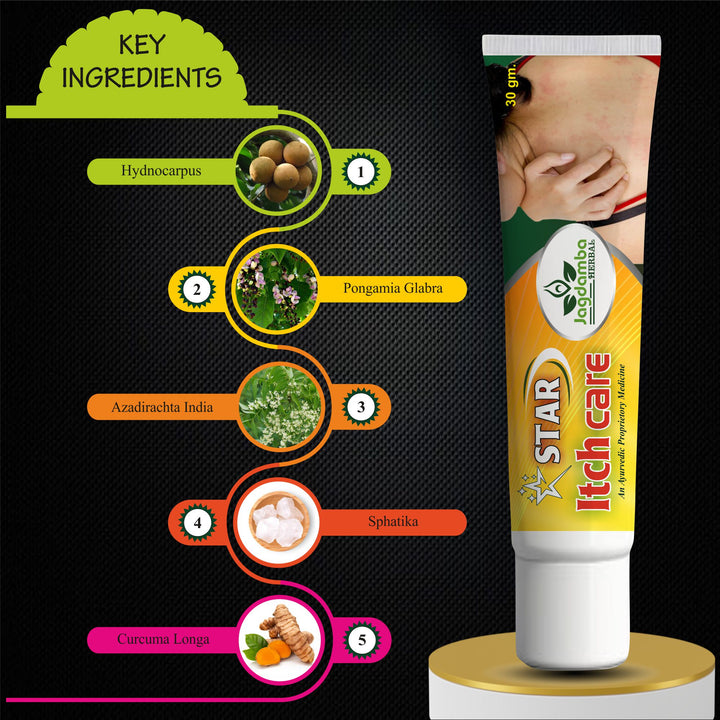 Jagdamba Herbal STAR ITCH CARE CREAM: Effective Treatment for Itching, Inflammation, and Fungal Infections (PACK OF 2)