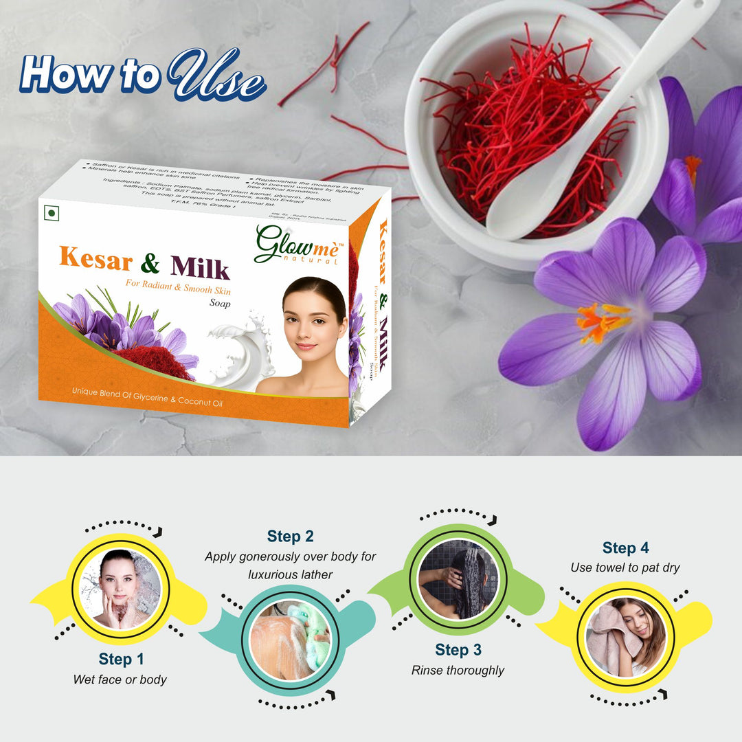 Kesar Bathing Soap – Natural Skin Brightening & Glowing Ayurvedic Soap | Saffron-Enriched |