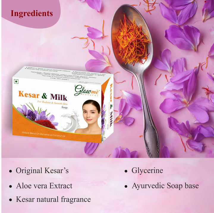 Kesar Bathing Soap – Natural Skin Brightening & Glowing Ayurvedic Soap | Saffron-Enriched |