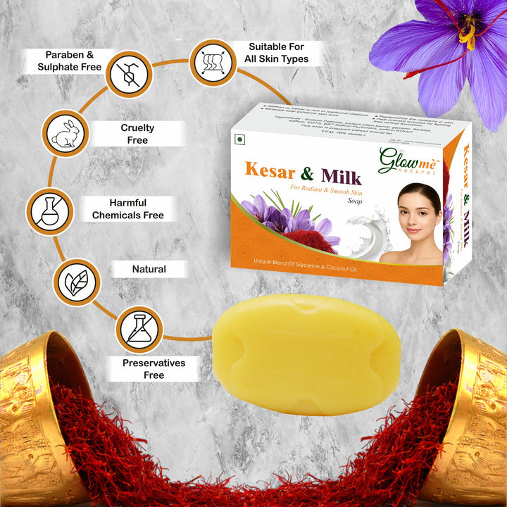 Kesar Bathing Soap – Natural Skin Brightening & Glowing Ayurvedic Soap | Saffron-Enriched |