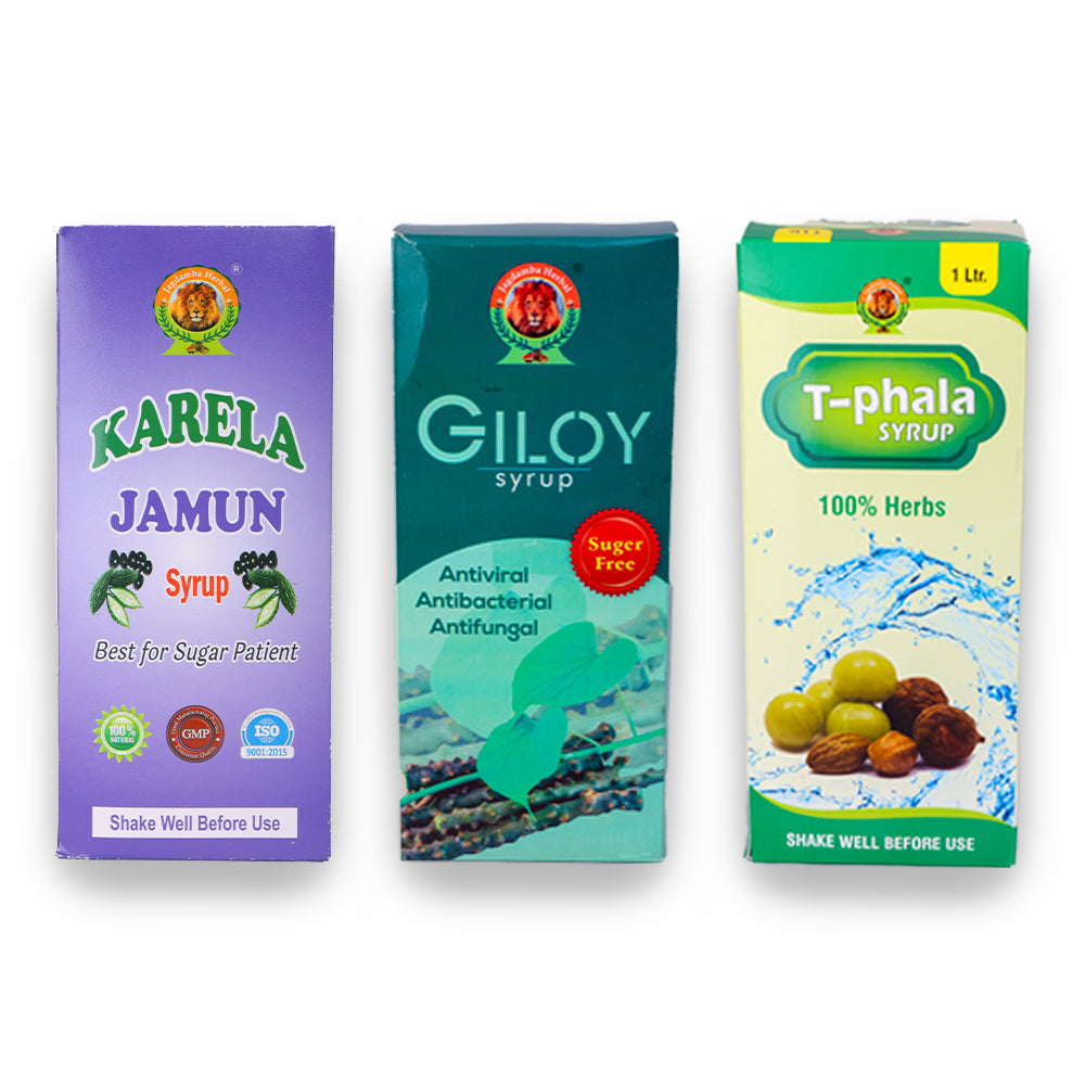 KARELA JAMUN SYRUP 500 ml | GILOY SYRUP 500 ml | T-PHALA SYRUP 500 ml - SYRUP COMBO