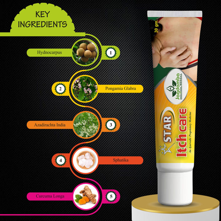 Jagdamba Herbal STAR ITCH CARE CREAM: Effective Treatment for Itching, Inflammation, and Fungal Infections (PACK OF 2)