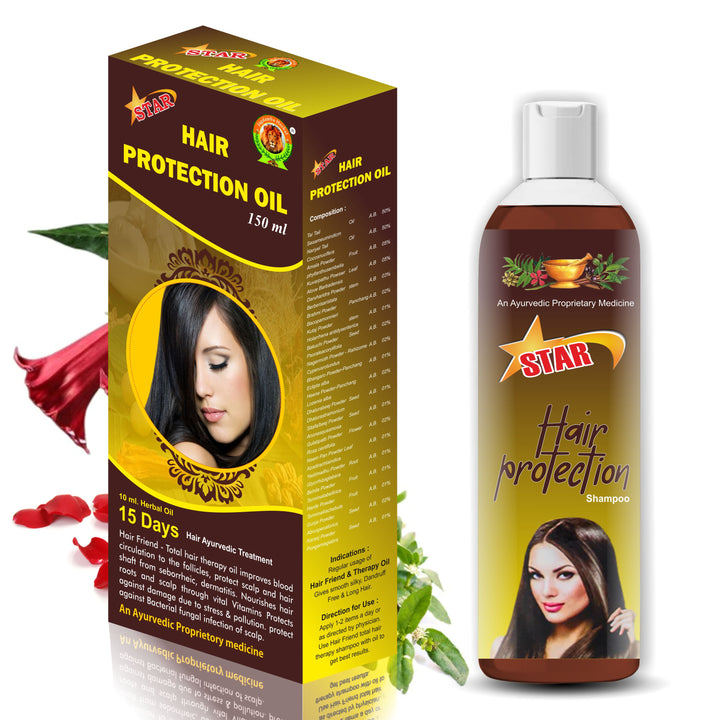 Hair Protection Oil with Hair protection shampoo free | Control Dendruff & Hair Fall | Improved Hair Taxture,shine