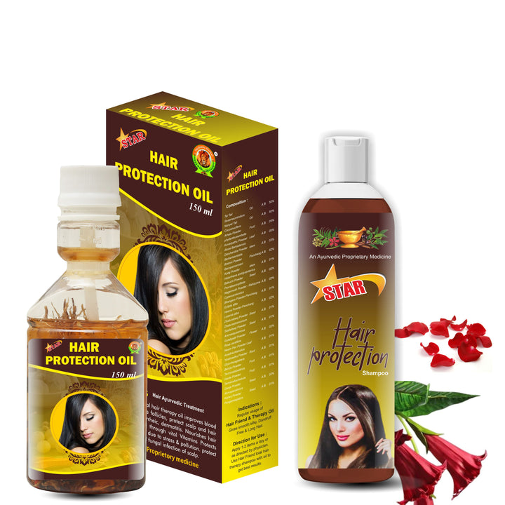 Hair Protection Oil with Hair protection shampoo free | Control Dendruff & Hair Fall | Improved Hair Taxture,shine