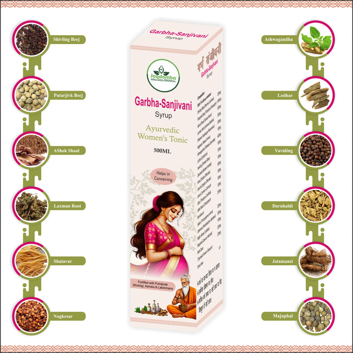 GARBHA SANJIVANI SYRUP . AYURVEDIC WOMEN'S TONIC 500ml