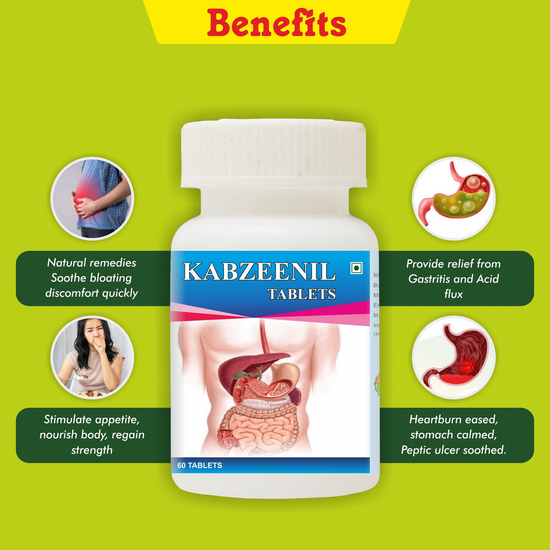 Kabzeenil Tablets | Ayurvedic Treatment for Constipation & Indigestion