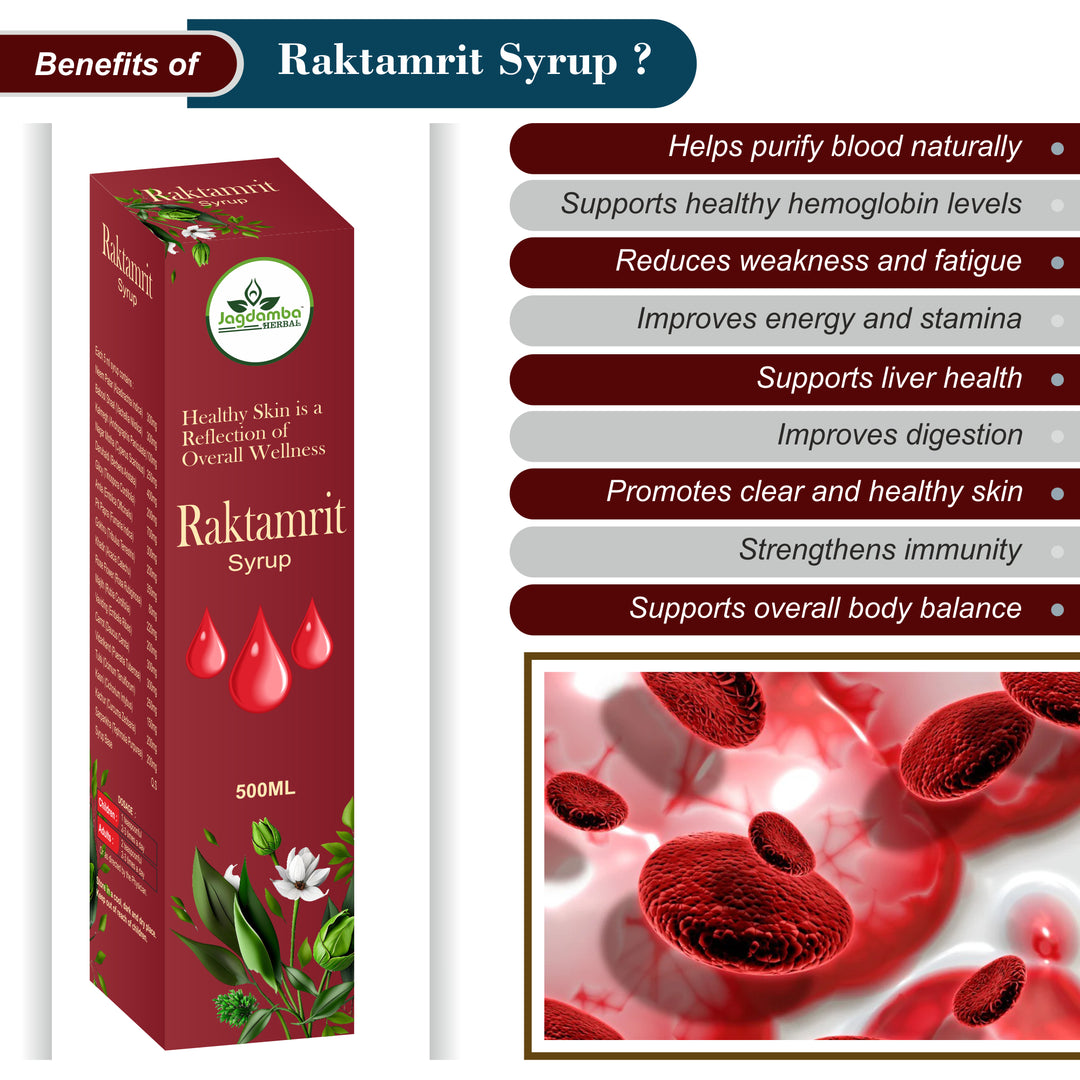 RAKTAMRIT SYRUP - Healthy Skin is a Reflection of Overall Wellness | 500 ml