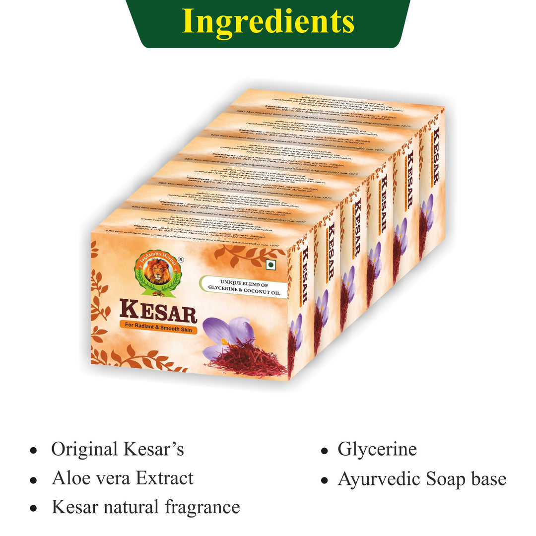 KESAR SOAP | For Radiant & Smooth Skin | UNIQUE BLEND OF GLYCERINE & COCONUT OIL