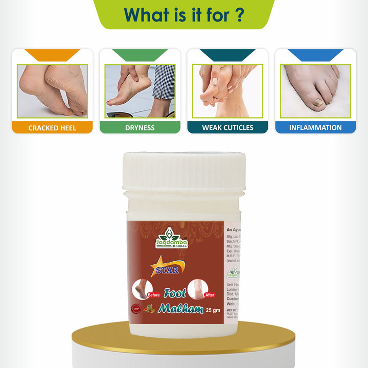 Star Foot Malham: Ayurvedic Relief for Cracked Heels and Foot Pain (PACK OF 3)