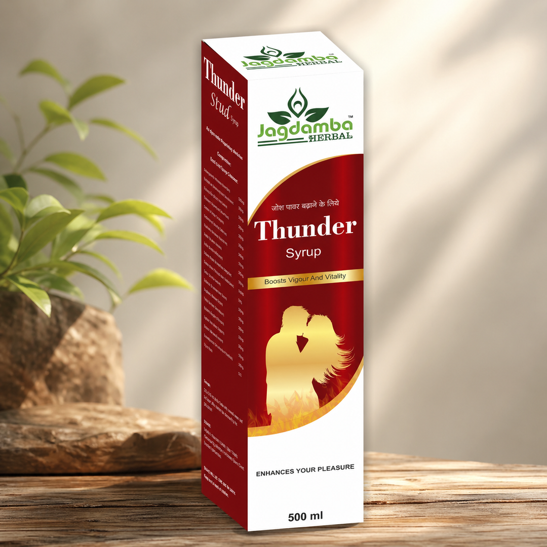Thunder Stud Syrup & Natural Vigora Ayurvedic Method for Male Strength, Stamina, Libido & Fertility Support