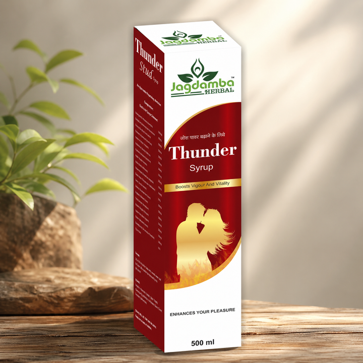 Thunder Stud Syrup & Natural Vigora Ayurvedic Method for Male Strength, Stamina, Libido & Fertility Support