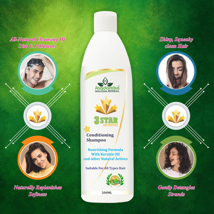 3 star shampoo Best for Women & Men | Shampoo for hair Smoothening & healthy scalp
