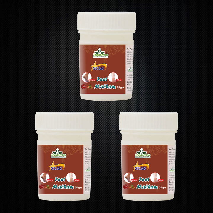 Star Foot Malham: Ayurvedic Relief for Cracked Heels and Foot Pain (PACK OF 3)
