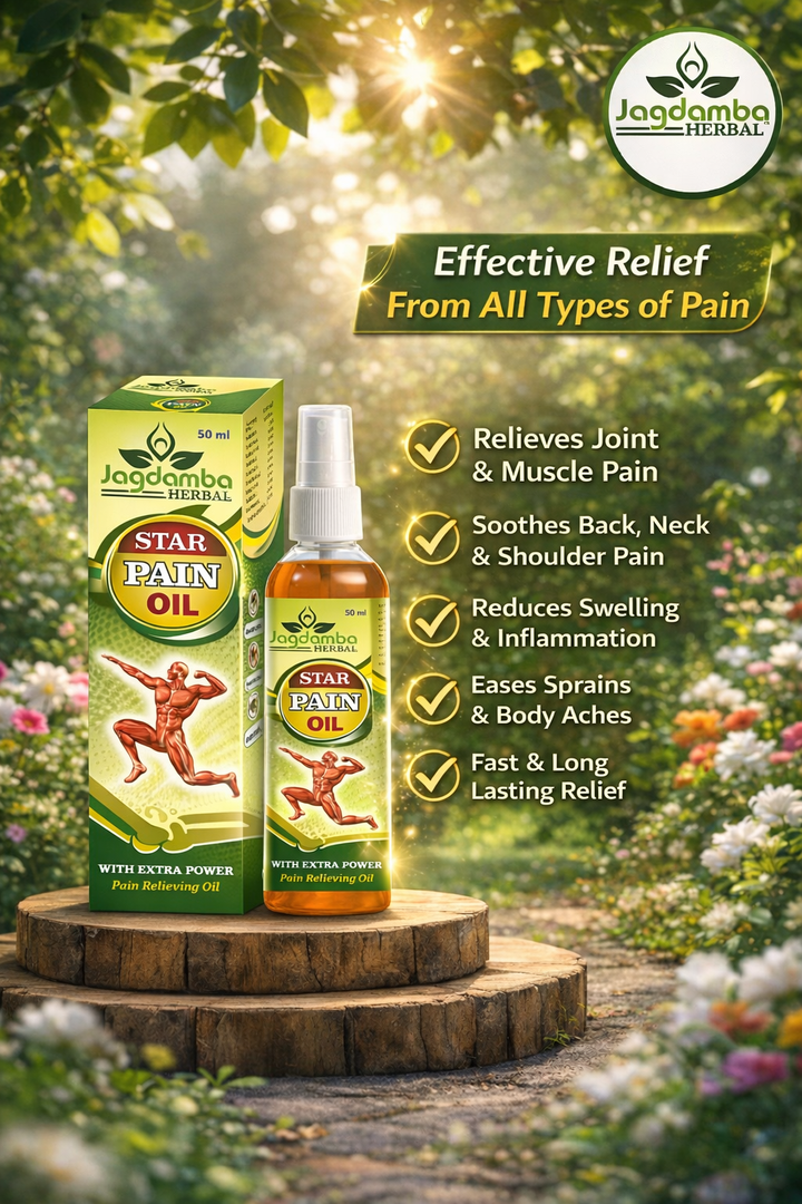 Jagdamba Herbal  – Ayurvedic Pain Relief Oil for Arthritis, Sciatica, Joint Stiffness & Body Pain