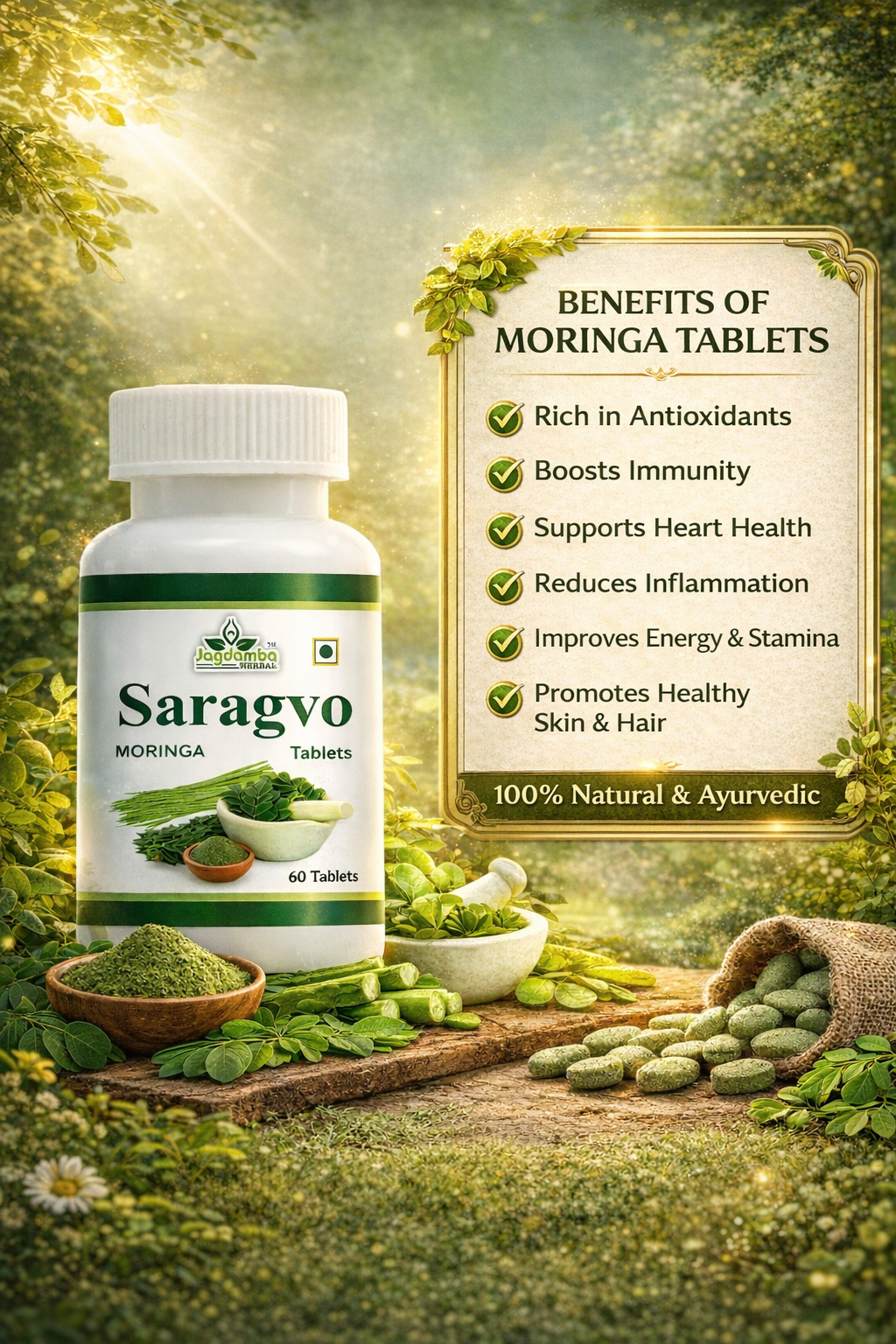 Moringa Tablets | Natural Energy Booster & Comprehensive Nutritional Support