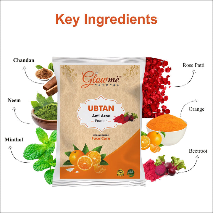 Glow Me Natural  Ubtan  Anti Acne Powder– 100% Herbal Face Pack | Pack of 3