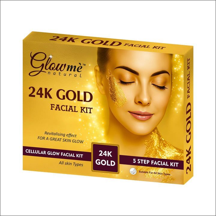 Glowme Natural 24K Gold Facial Kit – 5 Step Cellular Glow Kit