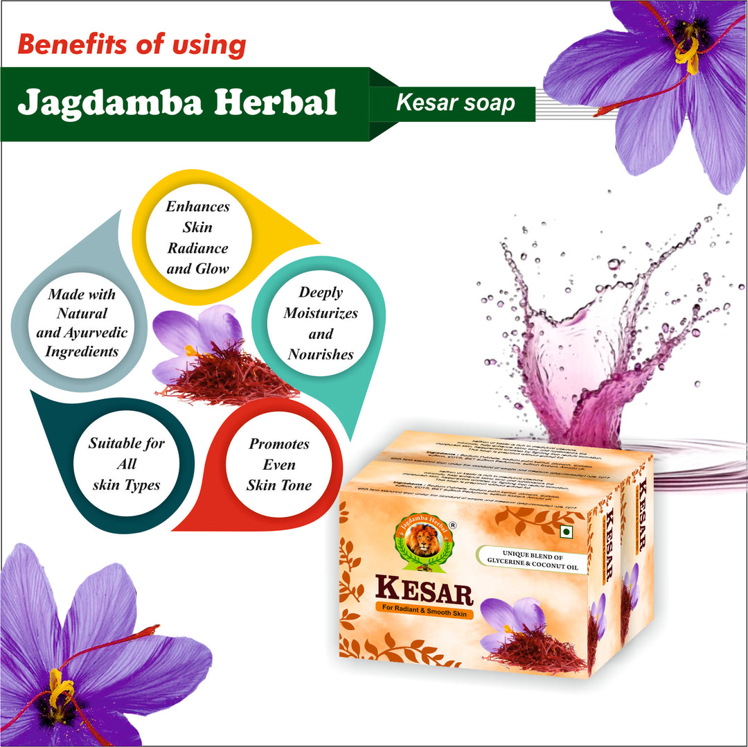 Kesar Soap: Radiant Glow with Saffron Infusion – Fades Acne, Black Spots, Wrinkles, and Dark Circles