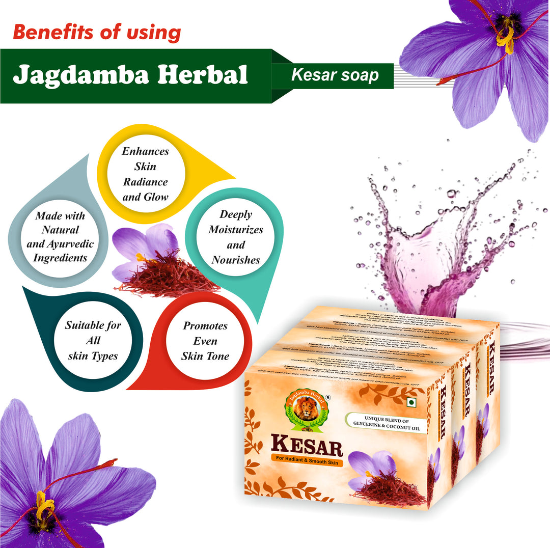 Kesar Soap: Radiant Glow with Saffron Infusion – Fades Acne, Black Spots, Wrinkles, and Dark Circles