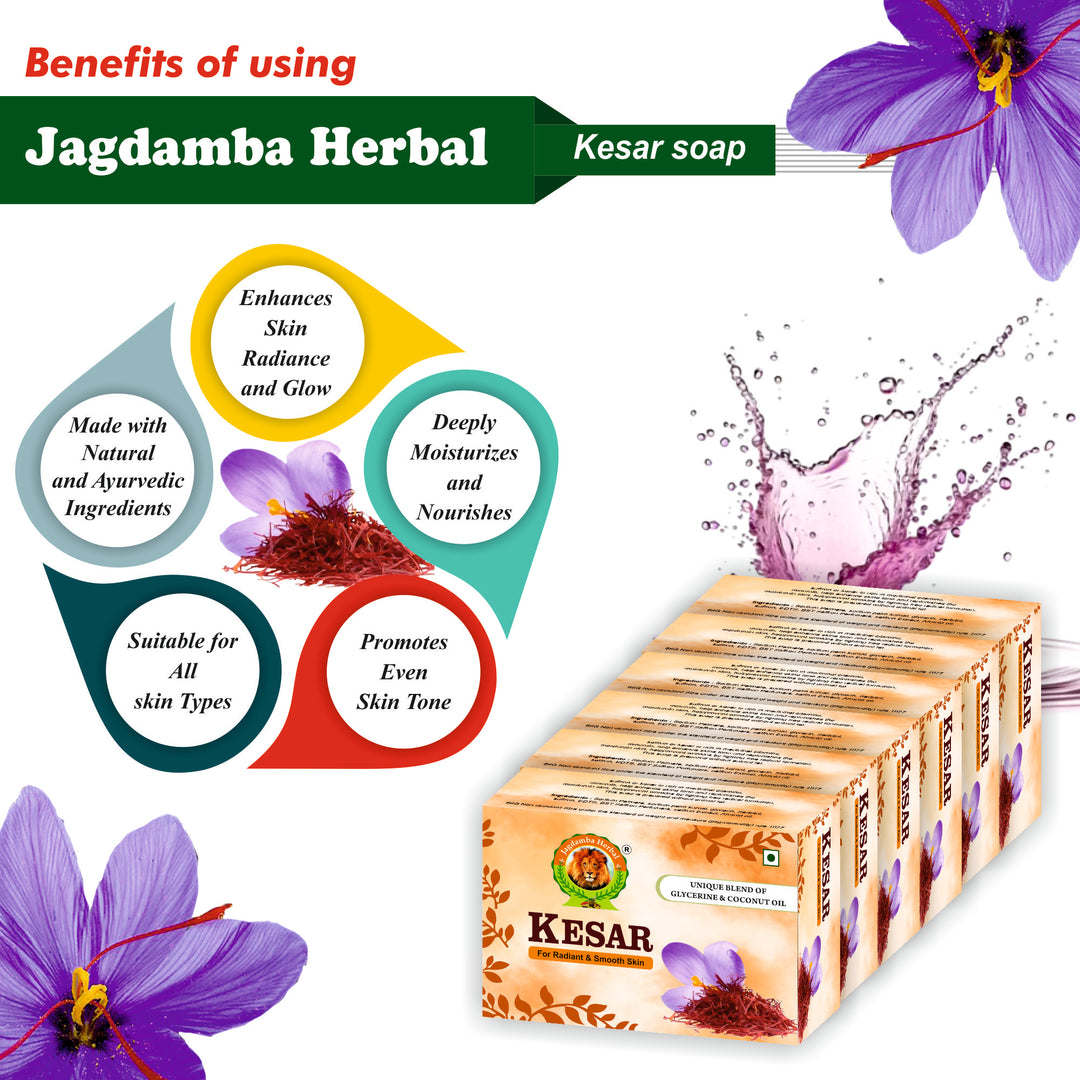 Kesar Soap: Radiant Glow with Saffron Infusion – Fades Acne, Black Spots, Wrinkles, and Dark Circles