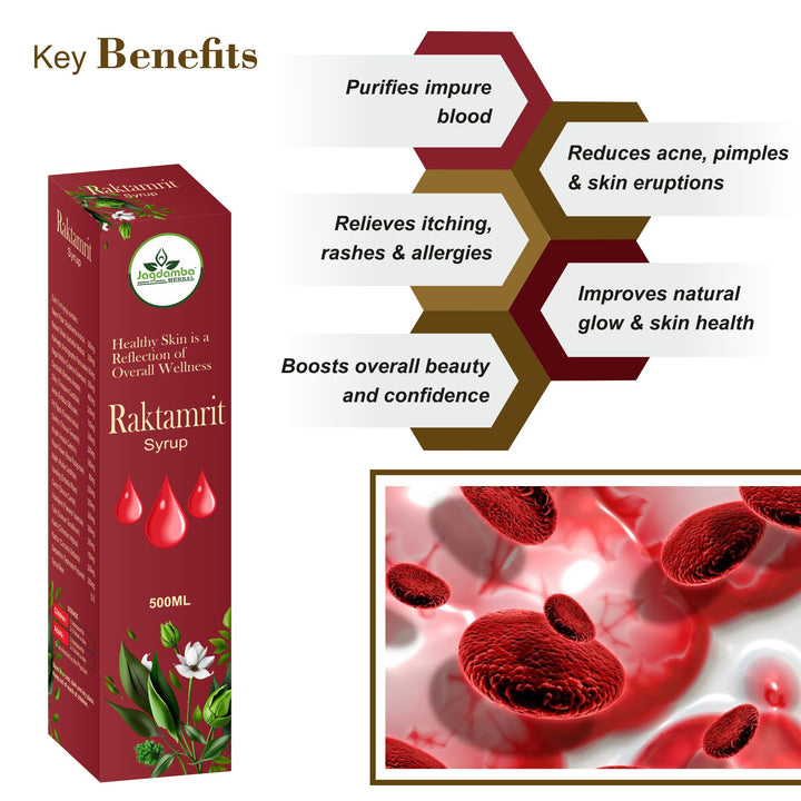 RAKTAMRIT SYRUP - Healthy Skin is a Reflection of Overall Wellness | 500 ml