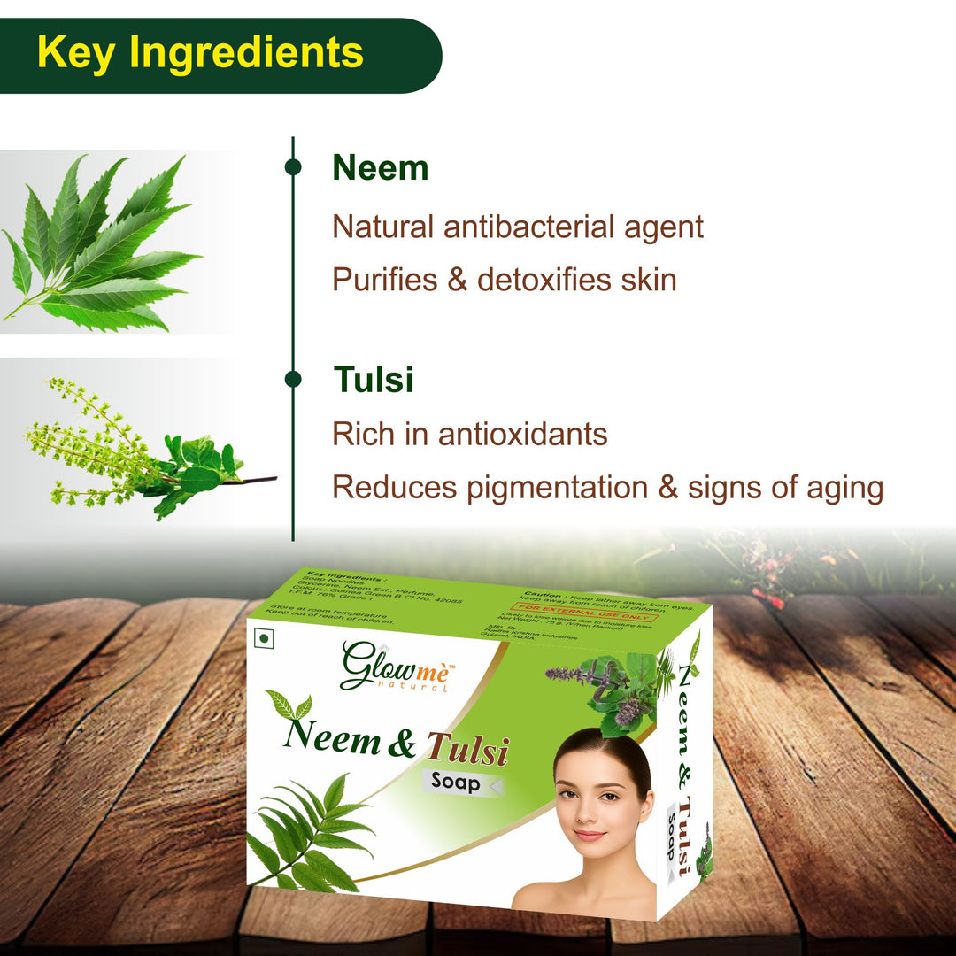 Neem Tulsi Bathing Soap – Ayurvedic Cleanser for Glowing Skin | Anti-Bacterial |