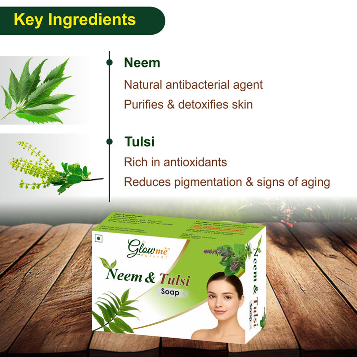 Neem Tulsi Bathing Soap – Ayurvedic Cleanser for Glowing Skin | Anti-Bacterial |