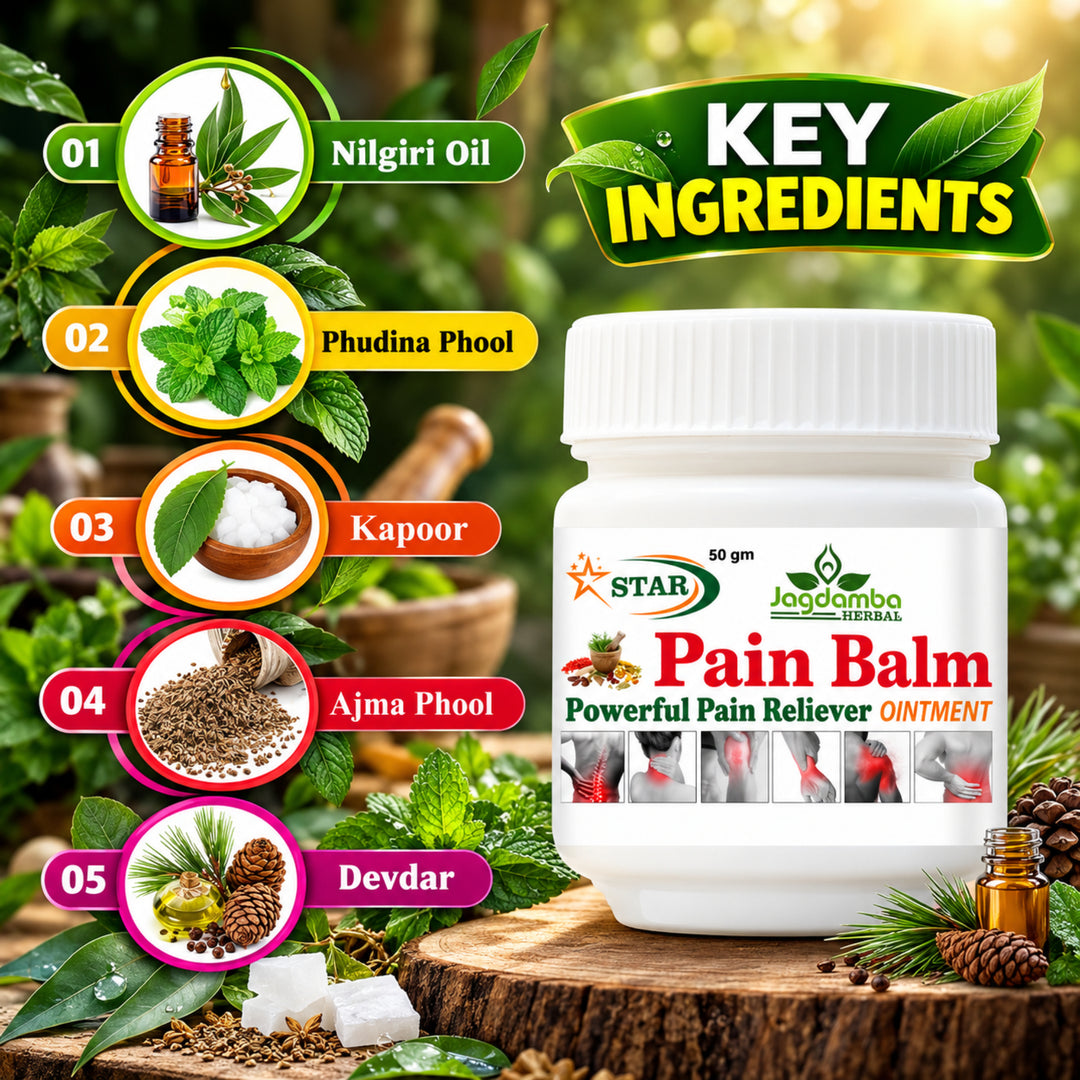 Star Pain Balm – Herbal Pain Relief Balm for Muscle & Joint Care | Jagdamba Herbal(PACK OF 2)