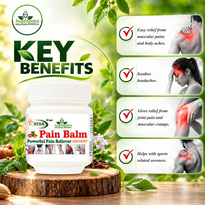 Star Pain Balm – Herbal Pain Relief Balm for Muscle & Joint Care | Jagdamba Herbal(PACK OF 2)