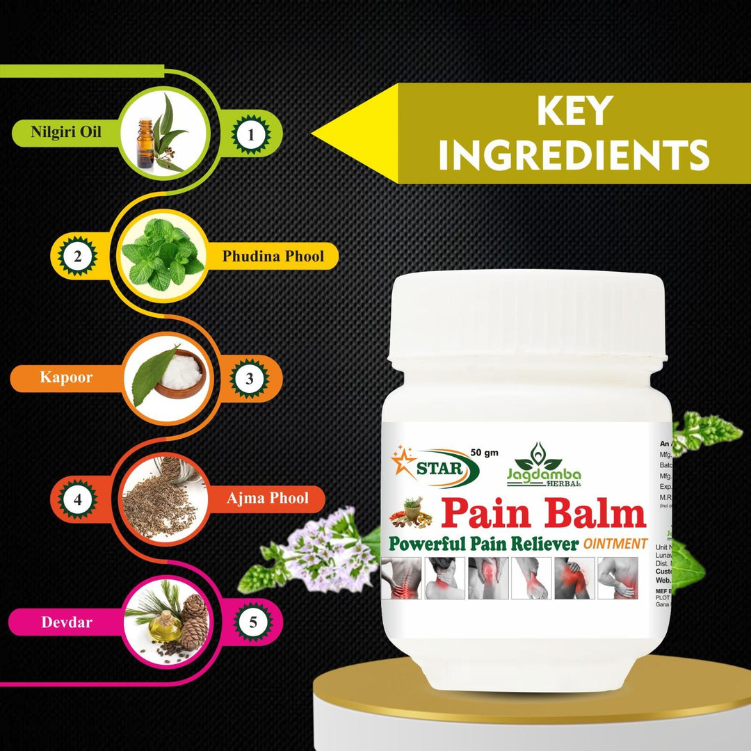 Jagdamba Herbal Star Pain Balm is an absolute cure for all types of pain.