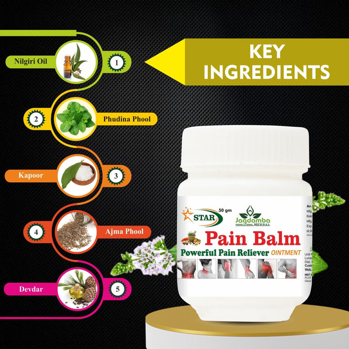 Jagdamba Herbal Star Pain Balm is an absolute cure for all types of pain.