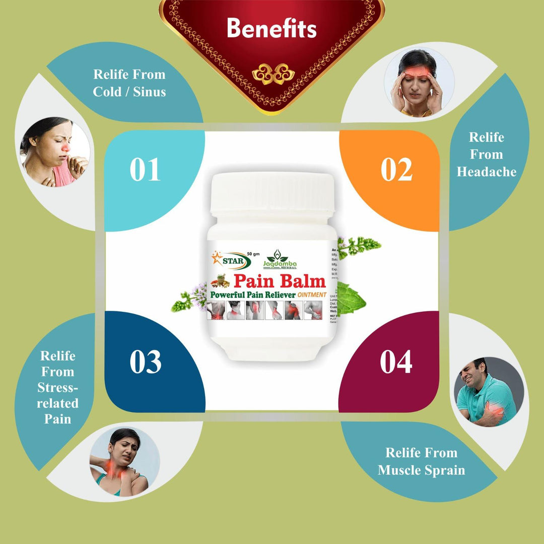 Jagdamba Herbal Star Pain Balm is an absolute cure for all types of pain.