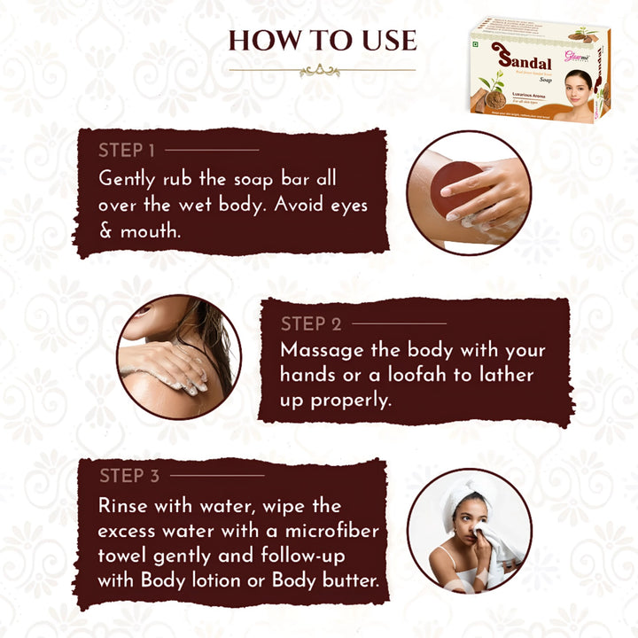 How to use Glowme Sandal Soap for daily bathing and skin care