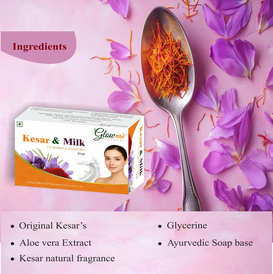 Kesar Bathing Soap – Natural Skin Brightening & Glowing Ayurvedic Soap | Saffron-Enriched |