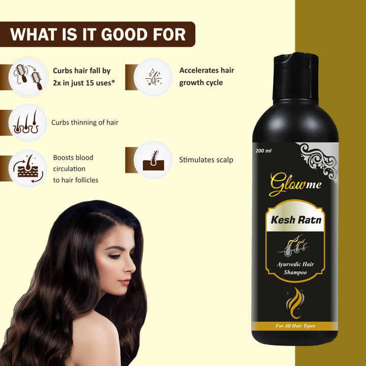 Kesh Ratn Ayurvedic Hair Shampoo – Strong, Smooth & Naturally Healthy Hair  | 200 ml