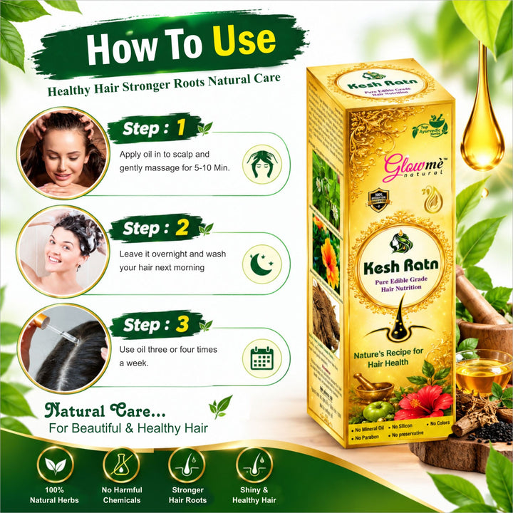 Kesh Ratna Hair Oil - Ultimate Nourishment for Strong, Smooth, and Youthful Hair