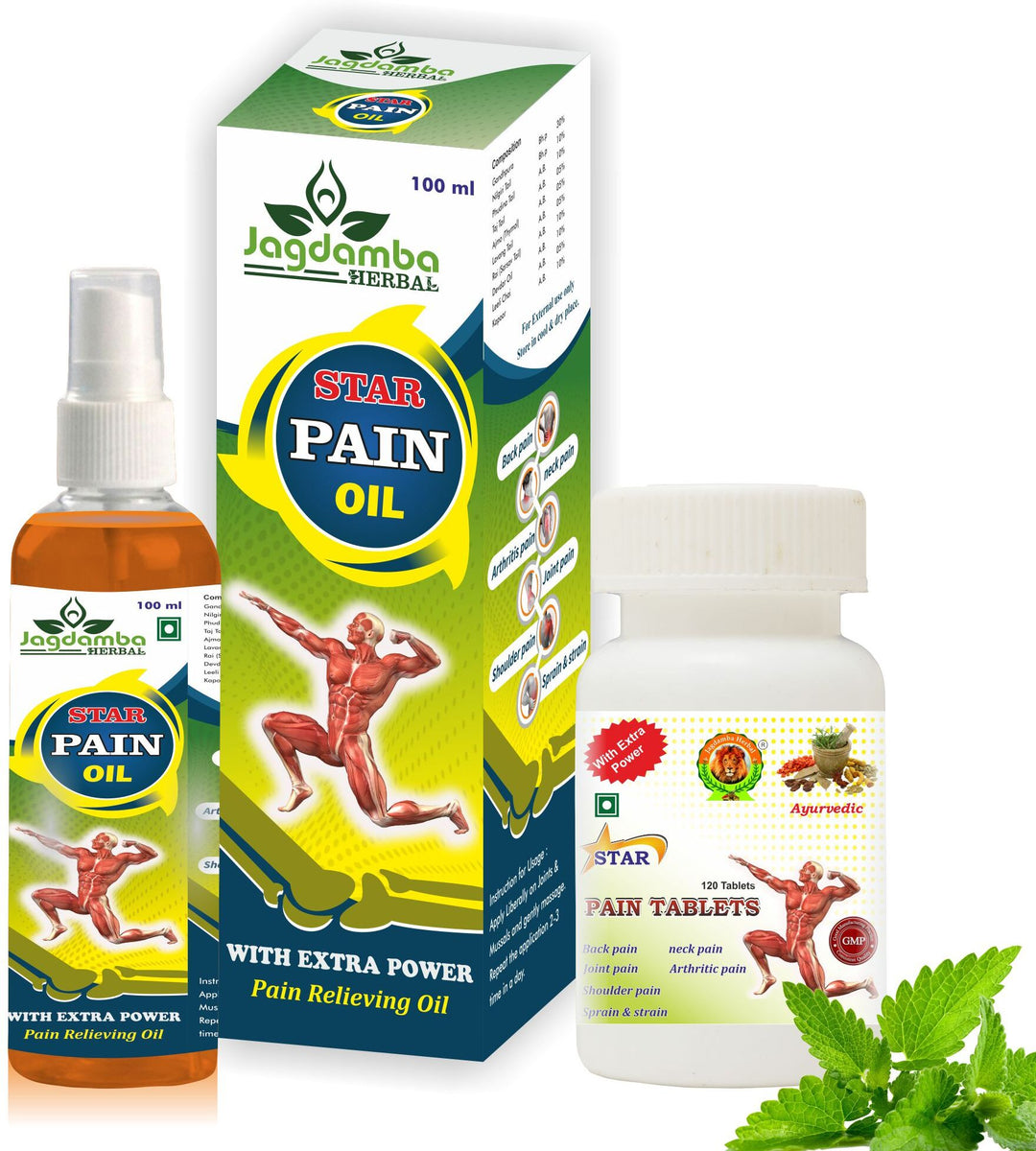 STAR PAIN OIL 100ML | STAR PAIN TABLETS 120  | PAIN RELIEVER COMBO